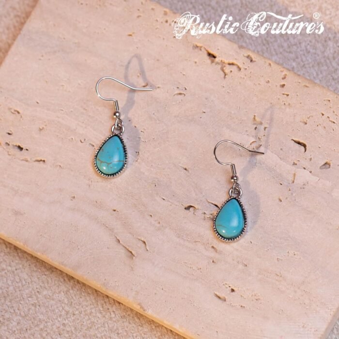 Rustic Couture's Western Turquoise Jewelry Set for Women Cowgirl Vintage Western Necklace Earring Set - Image 6