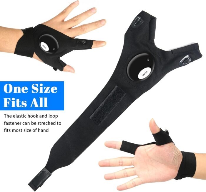 LED Flashlight Gloves, Stocking Stuffers Gifts for Men Dad Him, Christmas White Elephant Gifts for Adults Men Boyfriend Cool Gadget Waterproof Light for Camping Fishing Repairing - Image 5