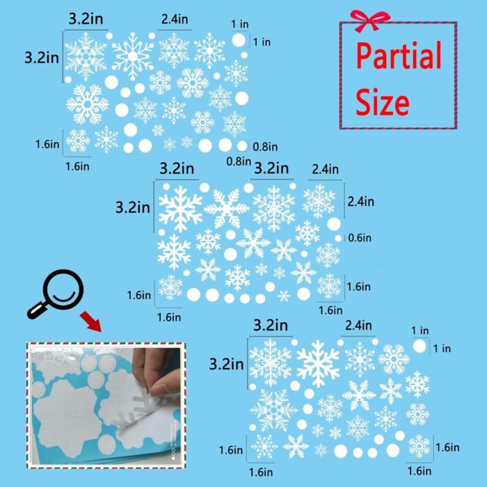 321PCS Snowflake Window Clings for Glass Windows, 9 Sheets Christmas Window Clings for Glass Windows, Winter Window Clings, Xmas Window Clings, Christmas Decorations for Office Clearance Indoor - Image 3