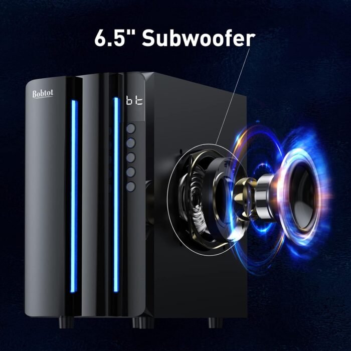 Bobtot Surround Sound Systems Home Theater System - 800 Watts Peak Power 6.5" Subwoofer 5.1/2.1 Wired Stereo Speakers Strong Bass with HDMI ARC Optical AUX Bluetooth Input - Image 4