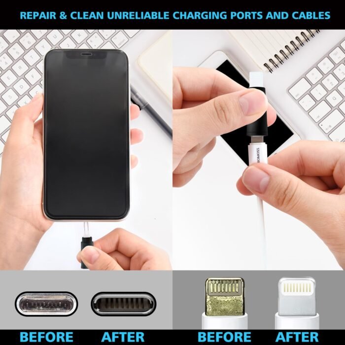 Cleaner Kit for AirPod, Multi-Tool iPhone Cleaning Kit, Cell Phone Cleaning Repair & Recovery iPhone and iPad (Type C) Charging Port, Lightning Cables, and Connectors, Easy to Store and Carry Design - Image 5