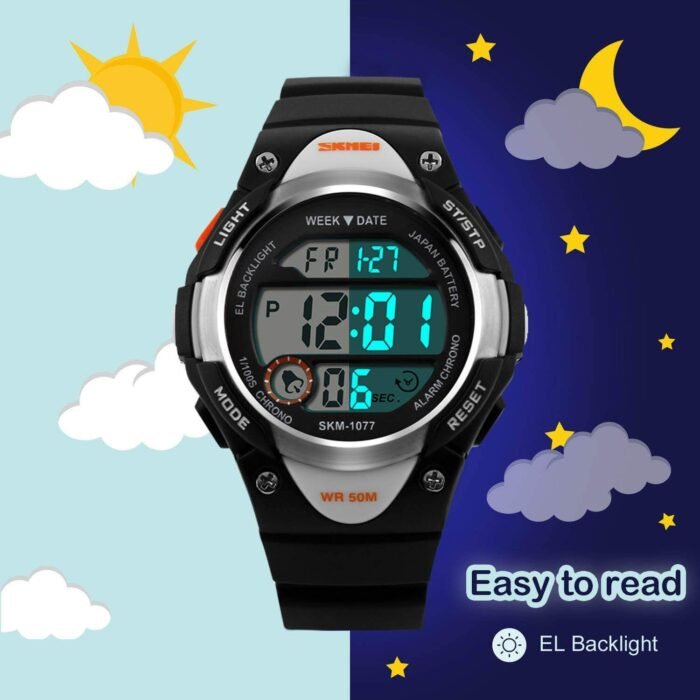 cofuo Boys Girls Sport Digital Watch, Kids Outdoor Waterproof Electronic Watches with LED Alarm Stopwatch - Image 5