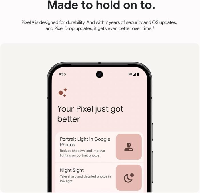 Google Pixel 9 - Unlocked Android Smartphone with Gemini, 24-Hour Battery, Advanced Camera, and 6.3" Actua Display - Obsidian - 128 GB - Image 7