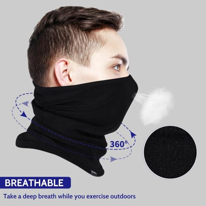 Winter Neck Warmer Fleece Neck Gaiter for Skiing Motorcycle Bike Jogging Running Outdoor Sports for Men & Women - Image 2