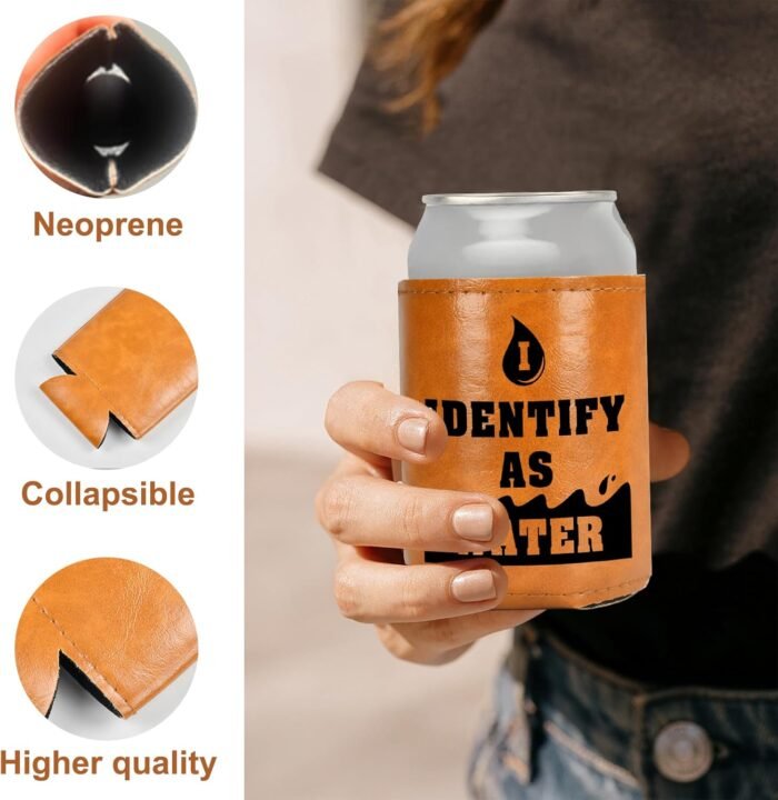 Gifts for Dad Christmas Gifts for Men Dad Birthday Gifts White Elephant Gifts for Adults Christmas Stocking Stuffers Fathers Day Funny Gag Mens Gifts ldeas from Daughter Son Leather Can Cooler for Men - Image 4