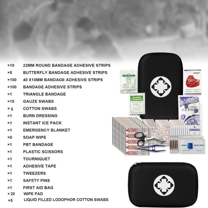276Pcs Car First Aid Kit for Home Essentials First Aid Emergency Kit First Aid Kits Travel Equipment for Sport Outdoor Adventure Black angel wish - Image 2