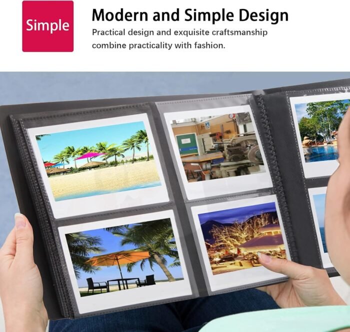 160 Pockets Photo Album for Fujifilm Instax Wide 300, Polaroid 600 i-Type 3.5x4.5 Inch Film Album, Compatible with Polaroid Now OneStep2 OneStep+ Instant Camera, POP Lab Print Camera (Black) - Image 8