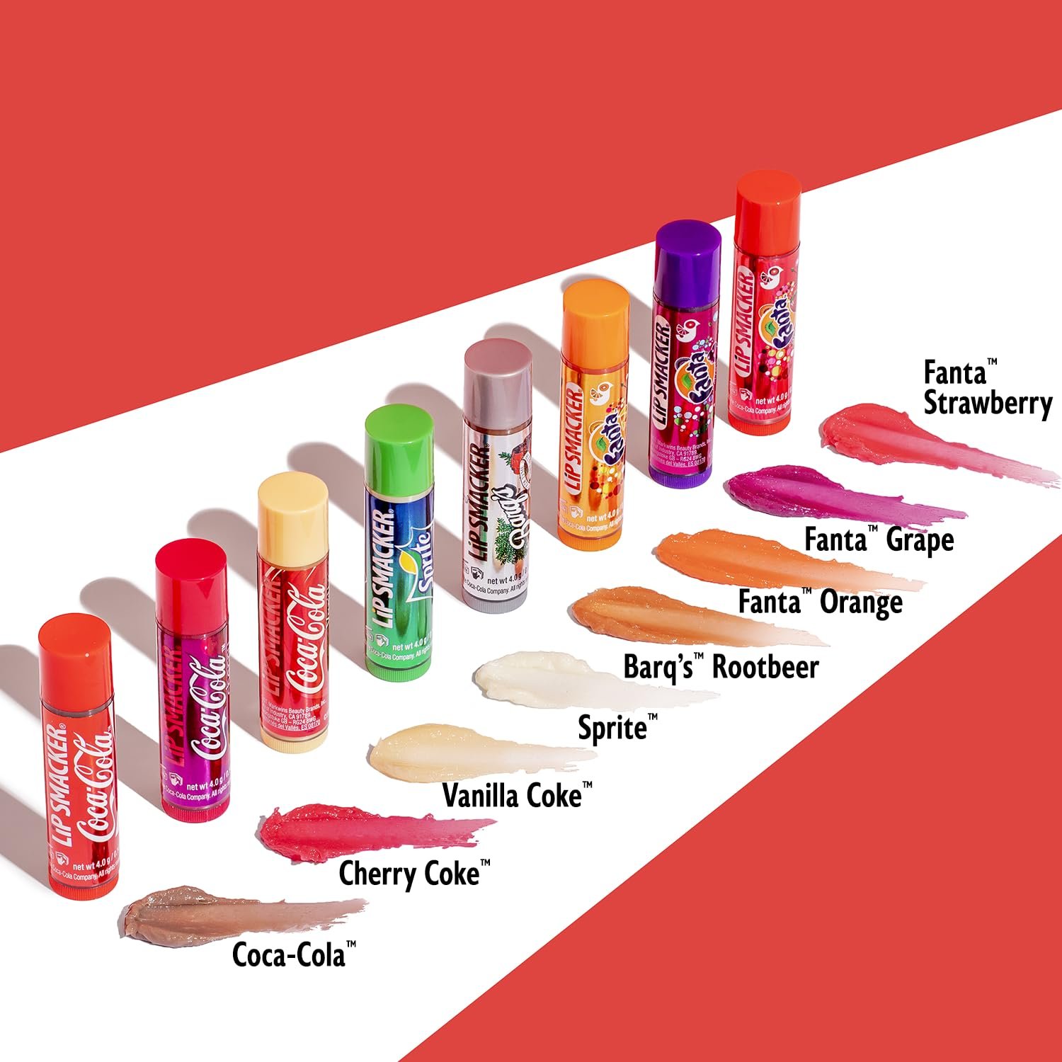 Lip Smacker Coca-Cola Flavored Balm, 8 Count, Flavors Coke, Cherry Vanilla Sprite, Root Beer, Orange Fanta, Grape Strawberry Fanta - Image 2