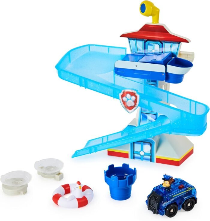 Paw Patrol, Adventure Bay Bath Playset with Light-up Chase Vehicle, Bath Toy for Kids Aged 3 and up - Image 5
