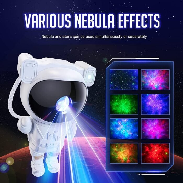 Star Projector Galaxy Night Light - Astronaut Space Projector, Starry Nebula Ceiling LED Lamp with Timer and Remote, Kids Room Decor Aesthetic, for Christmas, Birthdays, Valentine's Day - Image 2