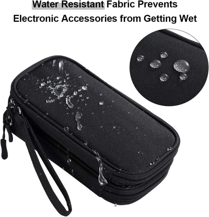 DDgro Electronics Travel Organizer, Tech Accessories Pouch Bag for Cables/Charger & Cords/Power Bank/Magic Mouse/Earphone (Small, Black) - Image 4