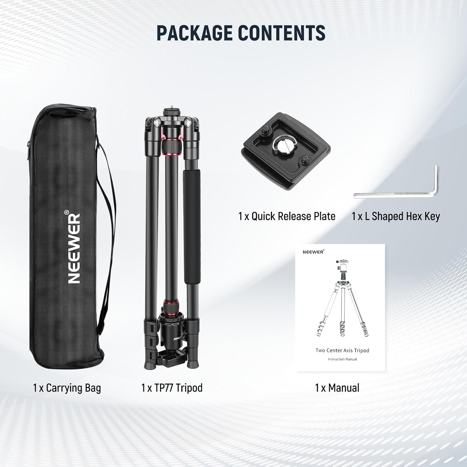 NEEWER 77 inch Camera Tripod Monopod for DSLR, Phone with 360° Panoramic Ball Head, 2 Axis Center Column, Arca Type QR Plate, Compact Aluminum Lightweight Travel Tripod 34lb Max Load, Bag Included - Image 8