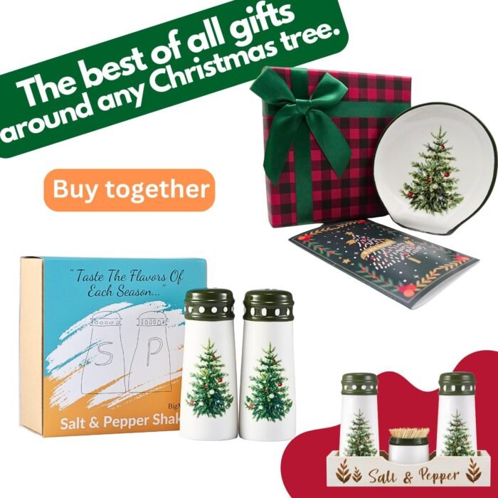 Tree Christmas Spoon Rest - Christmas Kitchen Decor, Green Pine Christmas Decorations Utensils Holder for Stove Top, 2024 Holiday Affordable Christmas Gifts w/Greeting Card - Ready Made Gift Boxes - Image 7