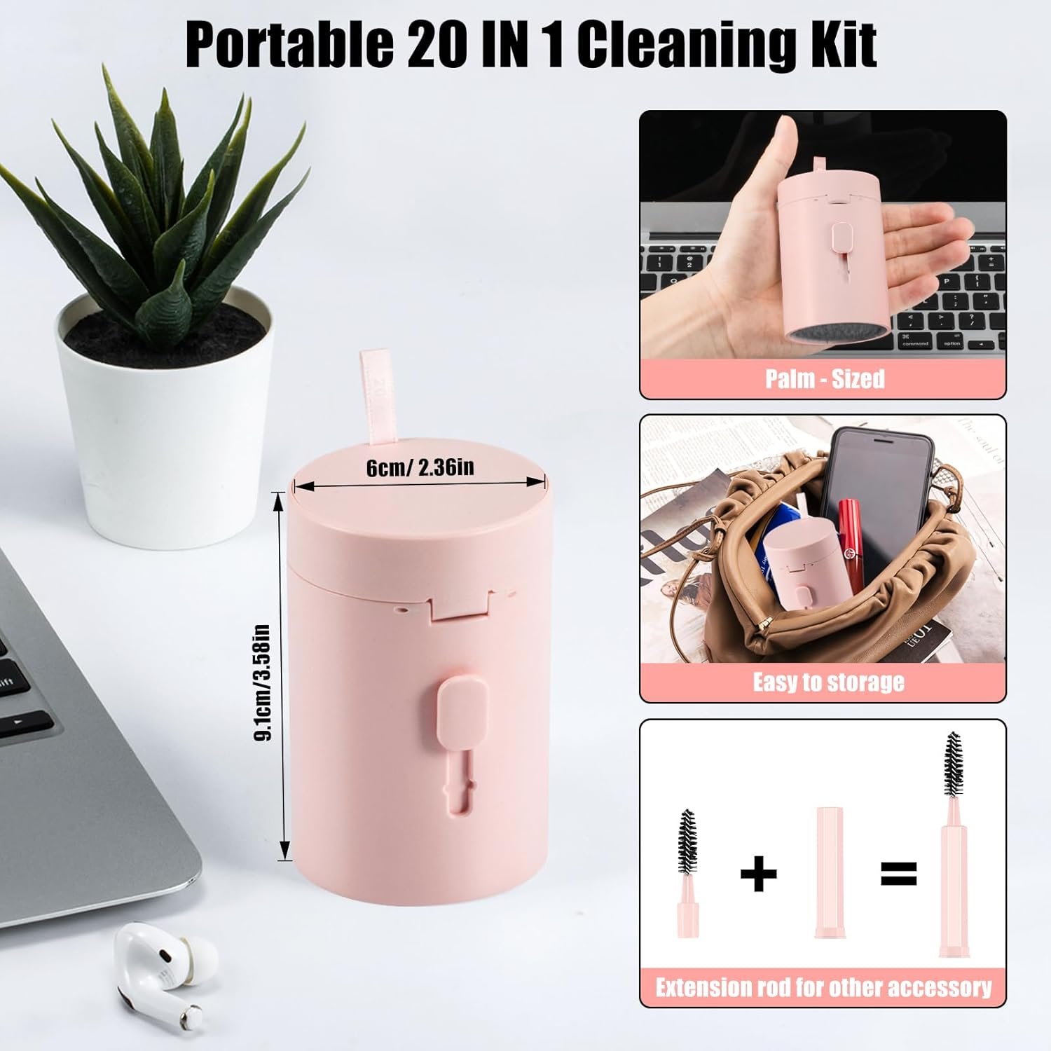 Laptop Phone Screen Cleaner Kit, Computer Keyboard Brush Cleaning Spray for iPhone AirPods MacBook iPad, 20-in-1 Electronic Device Clean Tool for Camera PC Monitor Earbud TV Tablet Car Screens - Image 6