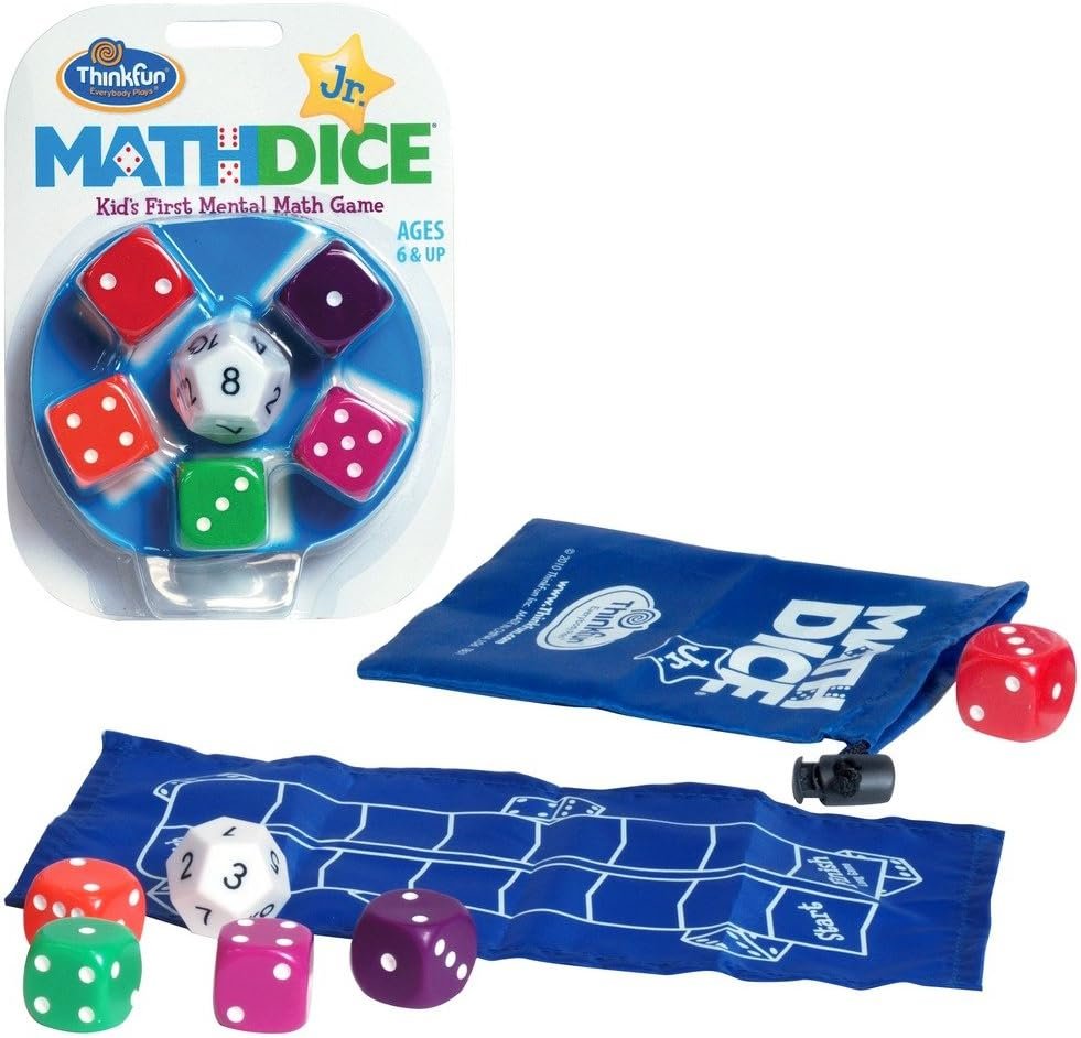 ThinkFun Math Dice Junior Game - Engaging Math Skills Builder | Perfect for Kids Aged 6+ | Aids in Mental Agility | Toy of the Year Nominee