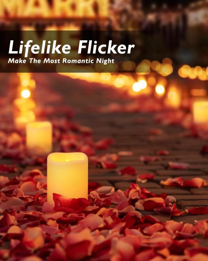 Homemory 100Pack Flickering Flameless Votive Candles, 200+Hour Electric Fake Candles, Battery Operated LED Tealight for Wedding, Outdoor, Table, Festival (Amber Yellow,Battery Included) - Image 5