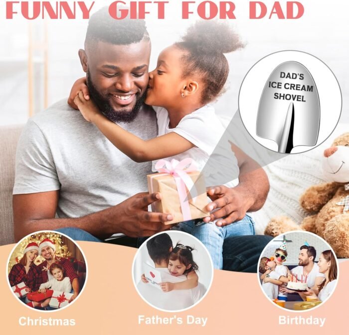 Mens Christmas Gifts for Dad, Stocking Stuffers for Men, Dad Funny Gifts Gag, Dad Birthday Gift from Daughter Son, Dads Ice Cream Shovel Father Gifts Cool Presents for Dad - Image 2