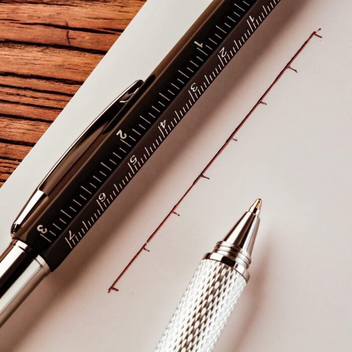 Zhanmai 16 Pieces Gift Pen Tool Pen 6 in 1 Multitool Tool Pen with Ruler, Levelgauge, Ballpoint Pen and Pen Refills, Unique Gifts for Men (Silver) - Image 5