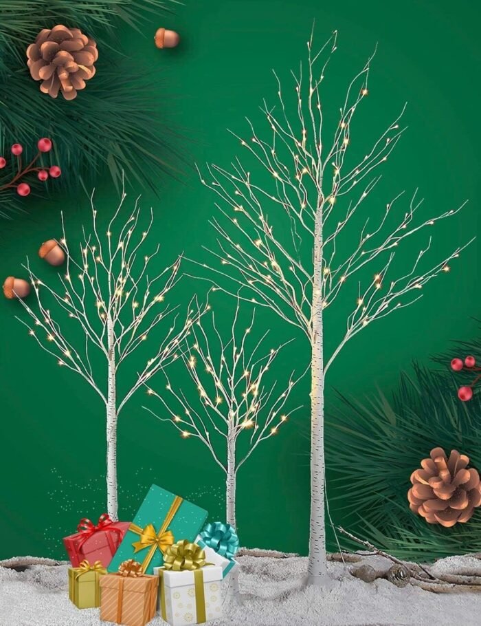 LIGHTSHARE 4 feet 6 feet and 8 Feet Birch Tree,Warm White, for Home,Pack of 3, Festival, Party, and Christmas Decoration, Indoor and Outdoor Use - Image 6