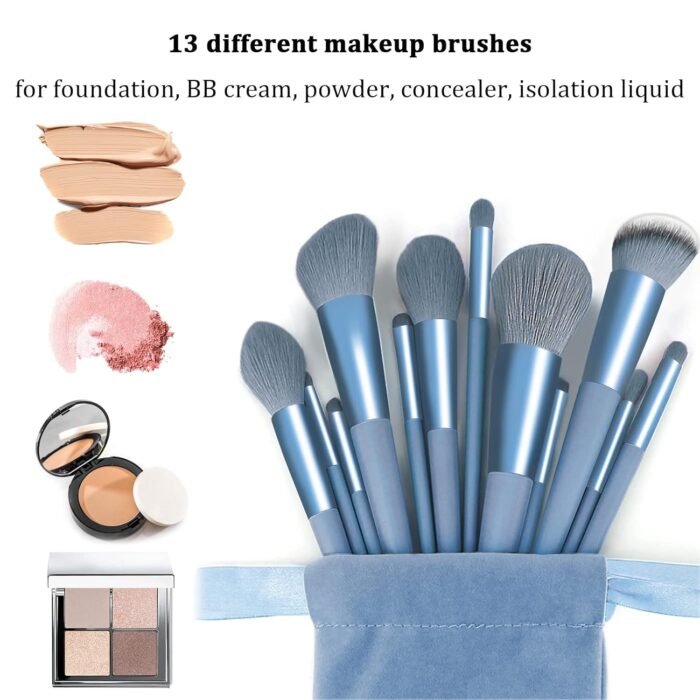Koccido Makeup Brushes 22 Pcs Makeup Kit,Foundation Brush Eyeshadow Brush Make up Brushes Set (Blue, 22 Piece Set Large) - Image 3