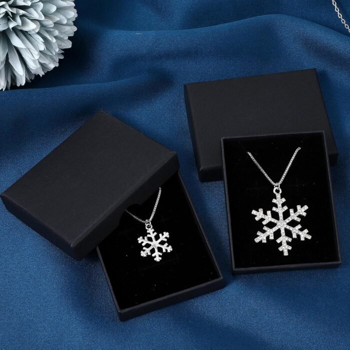 2 Pcs Small Jewelry Gift Box Fancy Necklace Bracelet Earring Drawer Organizer Box Kraft Empty Jewellery Boxes Cardboard Gift Boxes with Lids Portable Square Pendant Storage Case for Birthday Wedding - Image 7