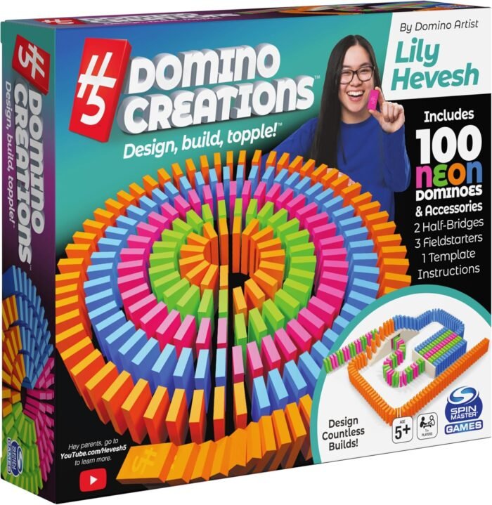 Spin Master Games, Lily Hevesh H5 Domino Creations 100-Piece Neon Dominoes Set, Kids Games, Building Toys, Christmas Gifts for Kids, for Ages 5+ - Image 9