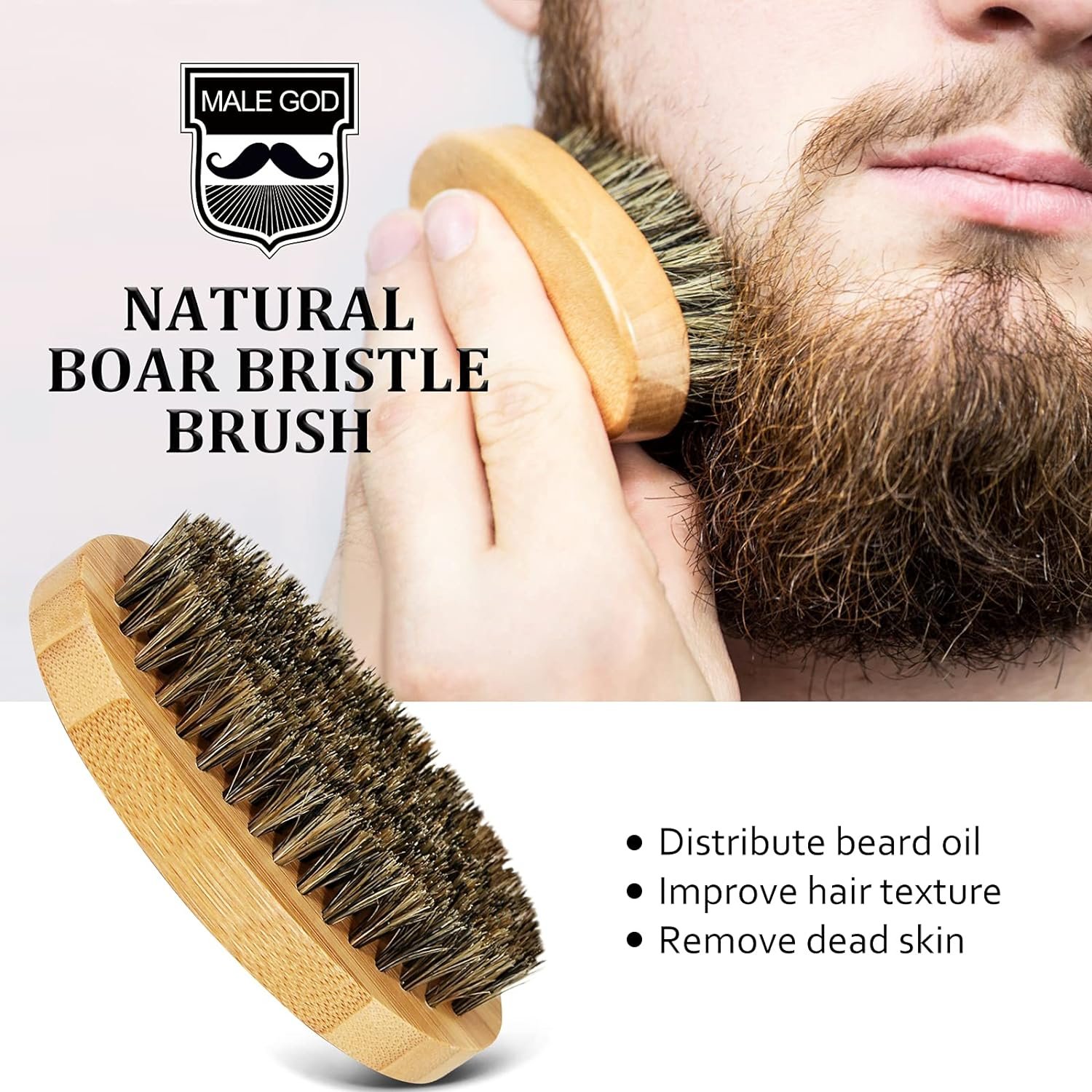 MALE GOD Gifts for Men, Beard Kit with Beard Oil, Balm, Comb, Brush, Scissors, Beauty Gift Sets for Him, Birthday & Christmas, Stocking Stuffers for Adults Men, Boyfriend, Husband, Son, Friend, Dad - Image 4