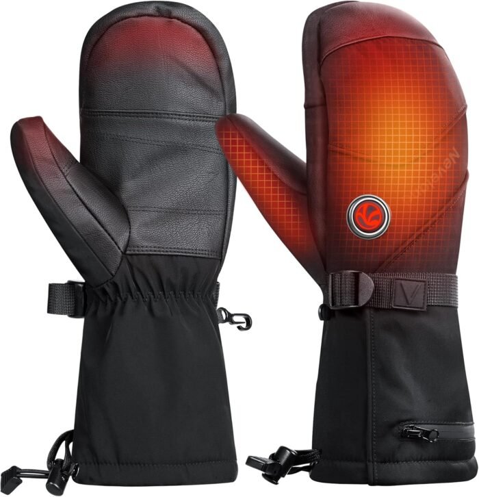 Heated Mittens Gloves for Men Women, 4800mAh Rechargeable Electric Battery Heated Glove for Ski Snowboarding Fishing