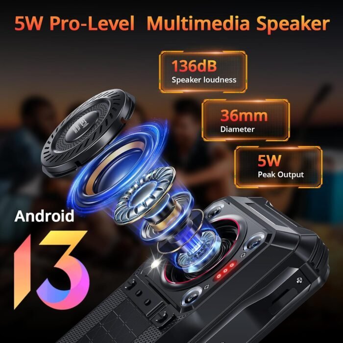 OUKITEL WP33 PRO Rugged Smartphone 5G - 22000mAh(33W), 24GB+256GB, 6.6" FHD+ Cell Phones, Triple 64MP Camera, Dual 5G SIM Android 13 Phone Unlocked, 18W OTG/136dB Loudest Speaker, NFC/GPS/T-Mobile - Image 6