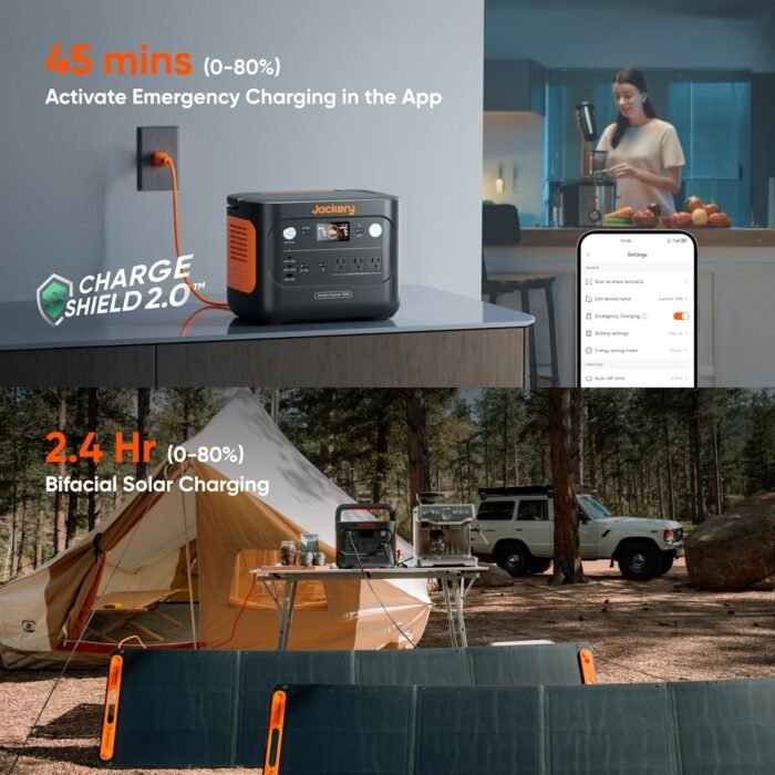 Jackery Explorer 1000 v2 Portable Power Station(2024 New),1070Wh LiFePO4 Battery,1500W AC/100W USB-C Output, 1 Hr Fast Charge, Solar Generator for Outdoor Camping,Emergency, RV, Off-grid Living - Image 4