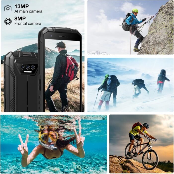 DOOGEE S41T Rugged Smartphone Unlocked 2024,Android 14,6300mAh Battery,8GB+64GB,4G Dual Sim Rugged Phone,13MP Camera,IP68 Waterproof Cell Phone,Face Unlock,NFC T-Mobile,Green - Image 7