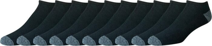 Amazon Essentials Men's Performance Cotton Cushioned Breathable Athletic No-Show Sports Socks, 10 Pairs