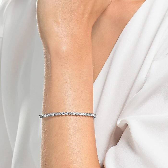 Swarovski Emily Tennis Bracelet Jewelry Collection, Clear Crystals, Blue Crystals, Pink Crystals - Image 5