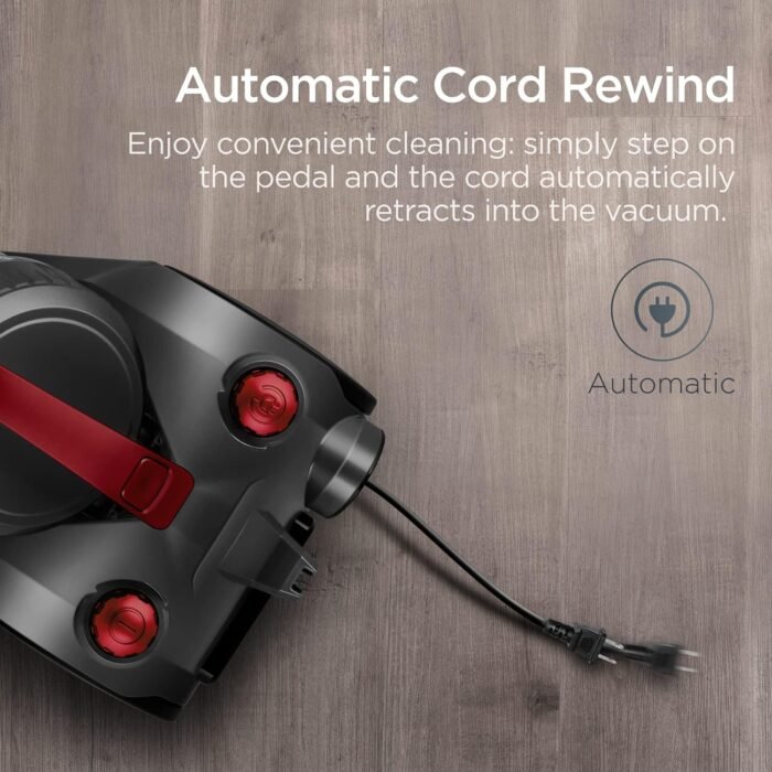 Eureka Bagless Canister Vacuum Cleaner, Lightweight Vac for Carpets and Hard Floors, Red - Image 3