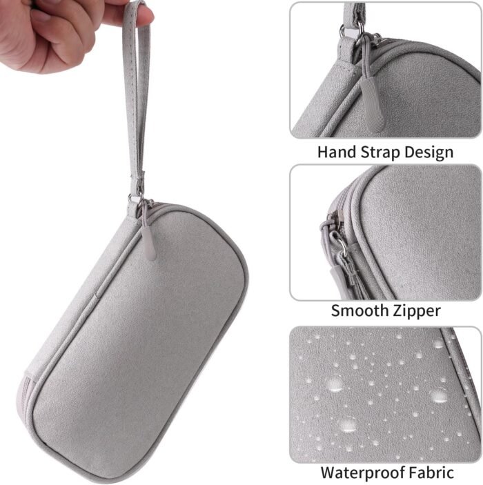 Travel Cable Organizer,Electronics Accessories Organizer Bag,Electronic Organizer Travel Universal Cable Organizer Electronics Accessories Bag for Charger, Phone, memory card,Travel Gadget Bag (Grey) - Image 5