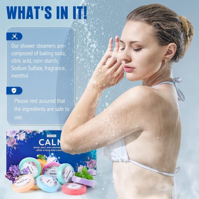 Shower Steamers 8 Pack-Bath Bombs with Natural Fragrances for Women ane Men, Travel Essential, Stocking Stuffers, Luxury Relaxation Present for Christmas Day, Thanksgiving Day, Party and Wedding - Image 5