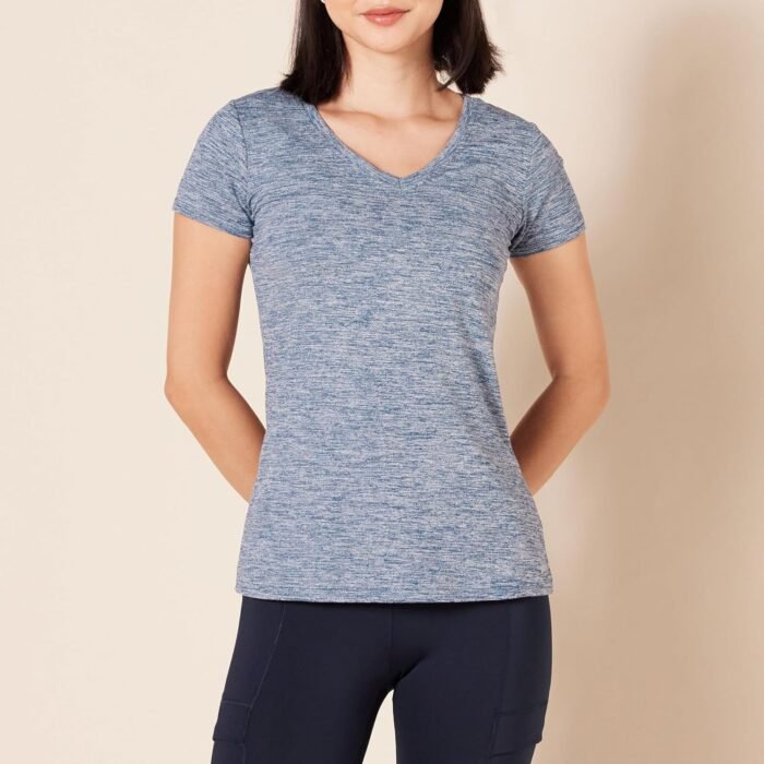 Amazon Essentials Women's Tech Stretch Short-Sleeve V-Neck T-Shirt (Available in Plus Size), Pack of 2 - Image 3