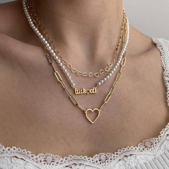 ASCOMY Dainty Gold Necklace for Women 14K Gold Plated Necklaces for Her Delicate Love Heart Necklace Heart Pendant Necklace Cute Necklaces Festival Jewelry Gift for Women - Image 5
