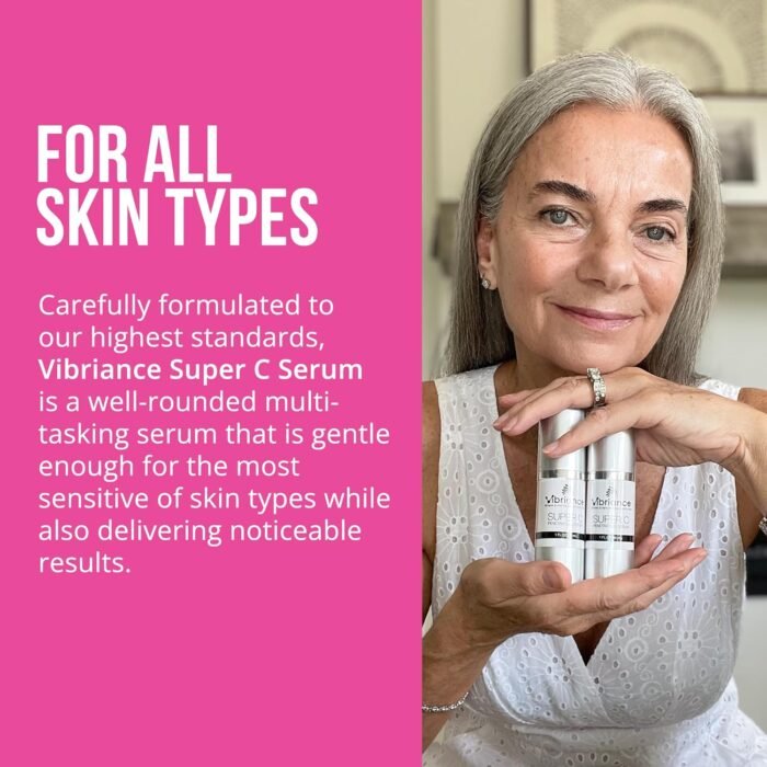 Vibriance Super C Serum for Mature Skin, Made in USA, All-In-One Formula Hydrates, Firms, Lifts, Smooths, Targets Age Spots, Wrinkles, Vitamin C Serum; 1 fl oz - Pack of 2 - Image 6
