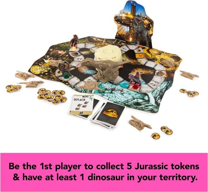 Spin Master Games, Jurassic World Dominion, Stomp N’ Smash Board Game Sensory Dinosaur Toy with Kinetic Sand, Christmas Gifts for Kids, for Ages 5+ - Image 4