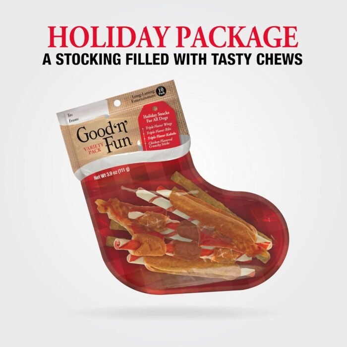 Good 'n' Fun Holiday Chews, Treat Your Dog to Fun Shaped Long Lasting Chews, Made Ingredients - Image 3