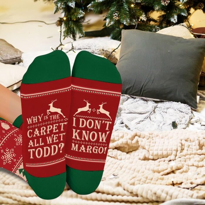 Funny Christmas Socks for Women Men, National Lampoons Christmas Vacation Costume Accessories, Winter Warm Knitted Socks - Image 5