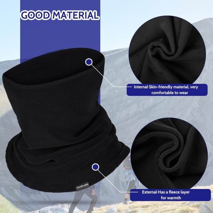 Winter Neck Warmer Fleece Neck Gaiter for Skiing Motorcycle Bike Jogging Running Outdoor Sports for Men & Women - Image 3