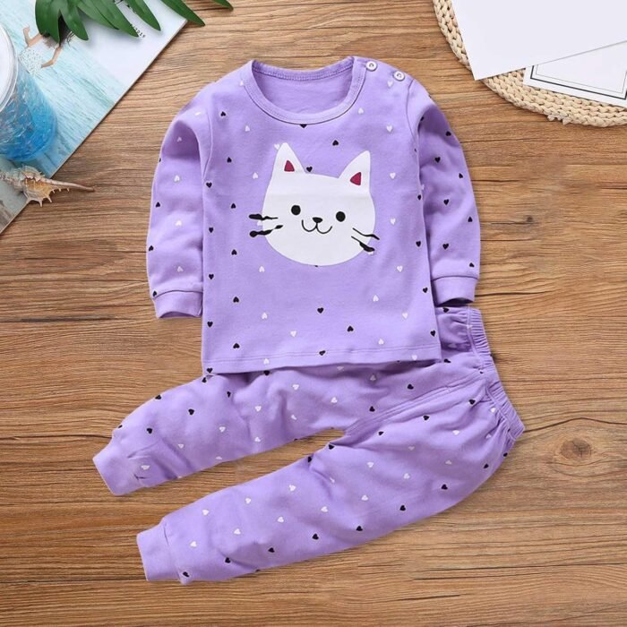 Toddler Girls Baby Girls Long Sleeved Cat Print Tops and Pants Toddler Clothes Outfits&Sets Cute Baby Girls Sets - Image 4