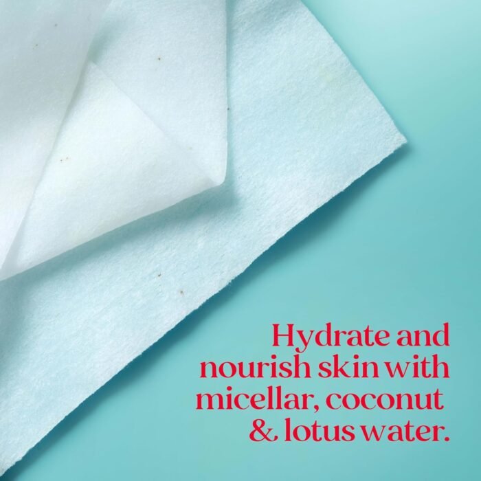 Burt's Bees Stocking Stuffers, Coconut & Lotus Face Wipes, for All Skin Types, Micellar Makeup Remover & Facial Cleansing Towelettes, Skin Care Christmas Gifts, 30 Ct. (3-Pack) - Image 6