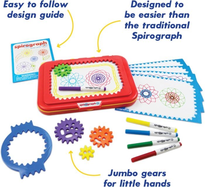 Spirograph Jr. — Jumbo Sized Gears Classic Retro Toy For Spiral Drawing Art Design Toy Kit for Smaller Hands — For Kids Ages 3 and Up - Image 5