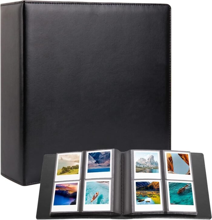 192 Pockets Photo Album for Fujifilm Instax Wide 300, Polaroid 600 i-Type 3.5x4.5 Inch Film Album, Compatible with Polaroid Now OneStep2 OneStep+ Instant Camera, POP Lab Print Camera (Black)