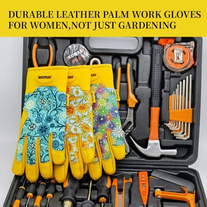Thorn Proof&Puncture Resistant Gardening Gloves with Grip,Garden Gloves for Women, Leather Work Gloves,Gifts - Image 3