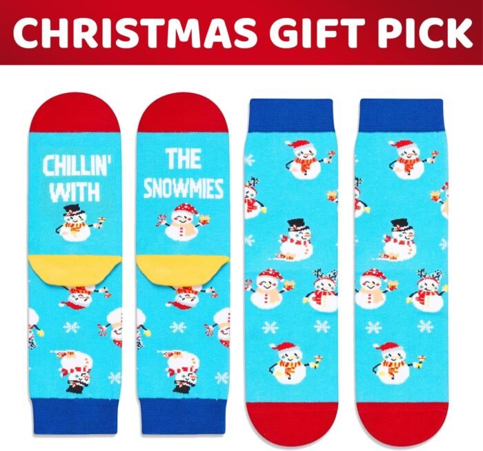 Zmart Christmas Gifts Stocking Socks for Girl Boy- Snowman Socks Xmas Stocking Stuffers for Kids - Image 2