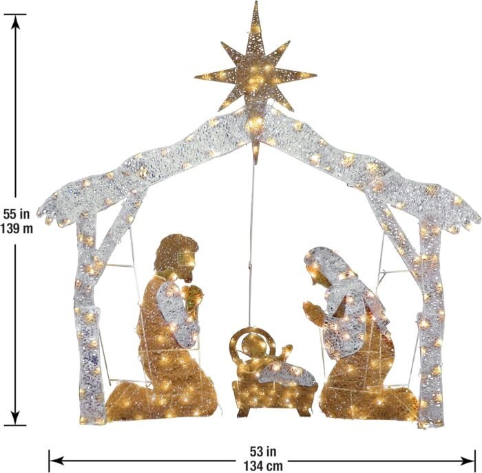 National Tree Company Nativity Scene Outdoor Christmas Décor, 55, Clear - Image 3